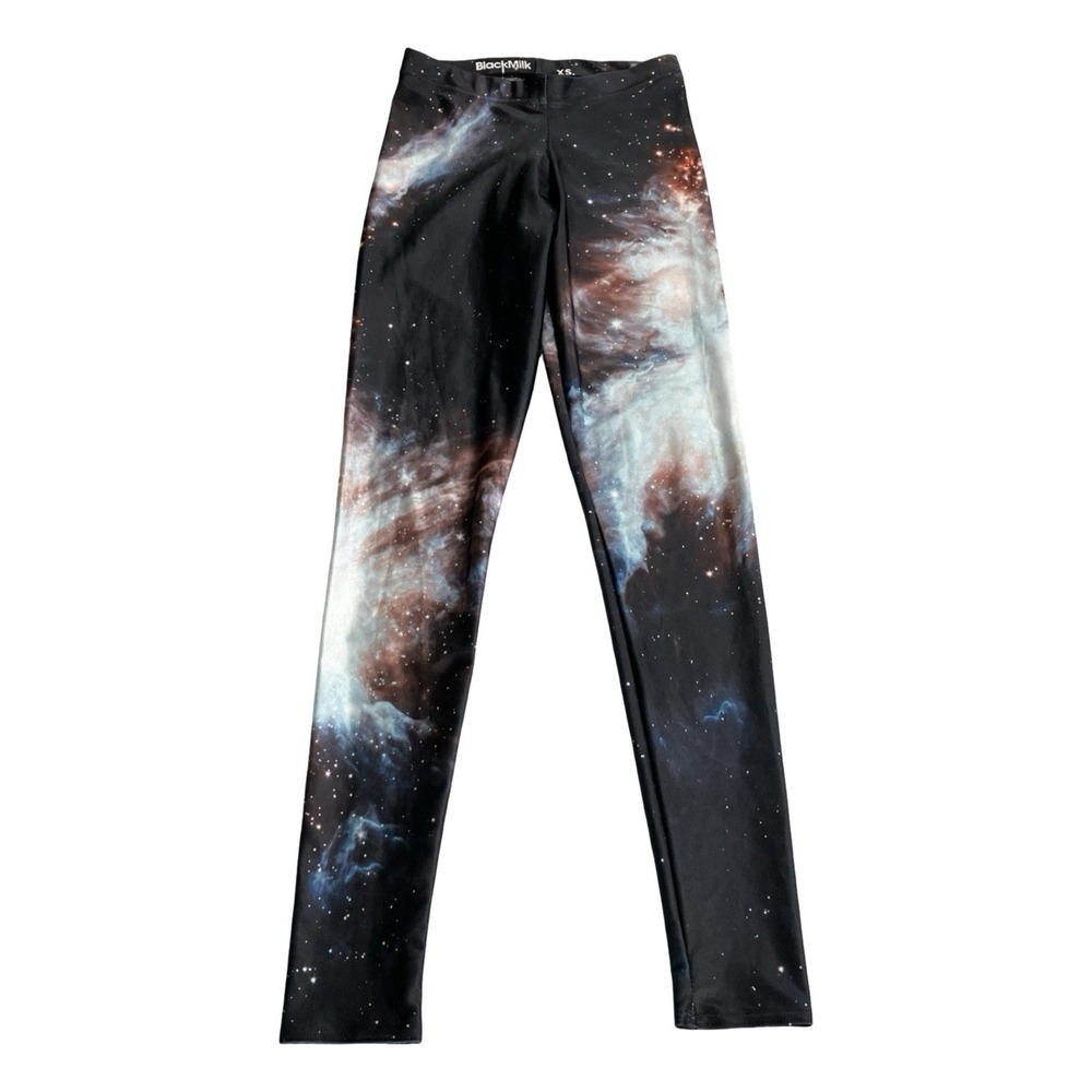 BlackMilk Galaxy Leggings Womens XS Celestial Space Nebula Cosmic Stretch Black